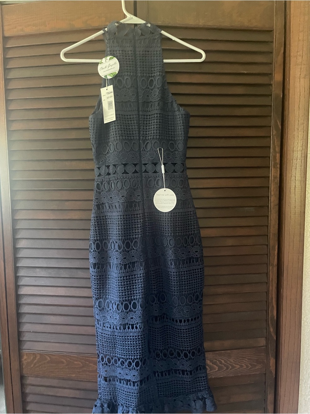 Sleeveless Navy Crochet Maxi Dress by Club Monaco